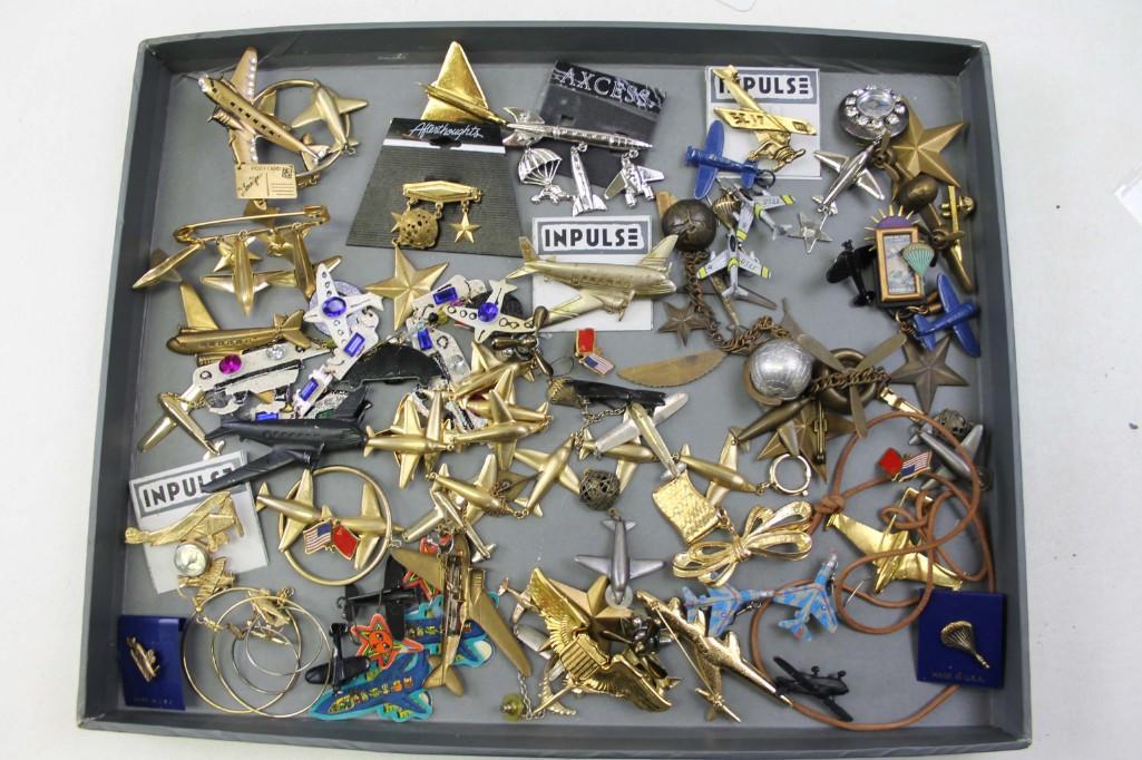 Lot of Airplane Pins , Earrings , Etc: Lot of Planes , Jets , Pins , Earrings , Etc