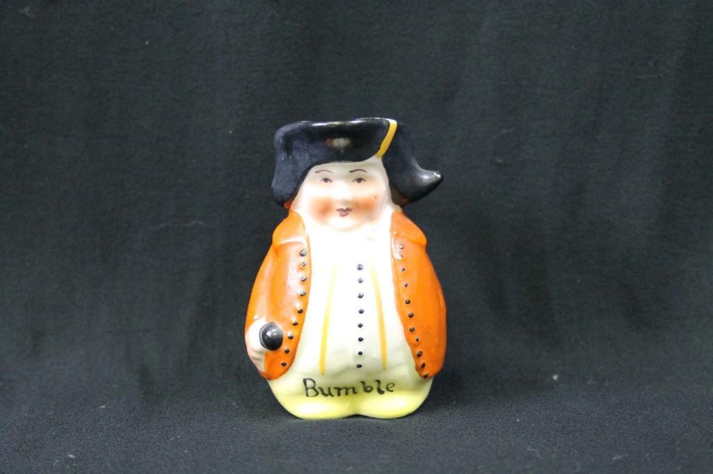 Bumble Toby Jug Czechoslovakia: Bumble Toby Jug stamped Czechoslovakia on the bottom