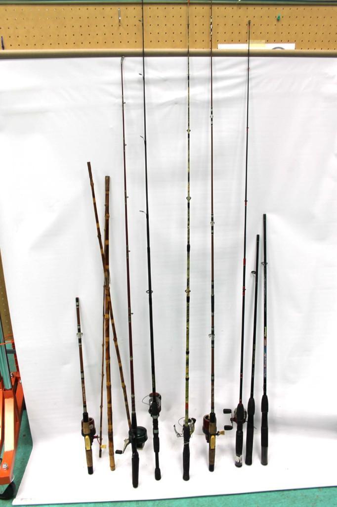 Lot of Fishing Rods and Reels: Lot of Fishing Reels and Poles