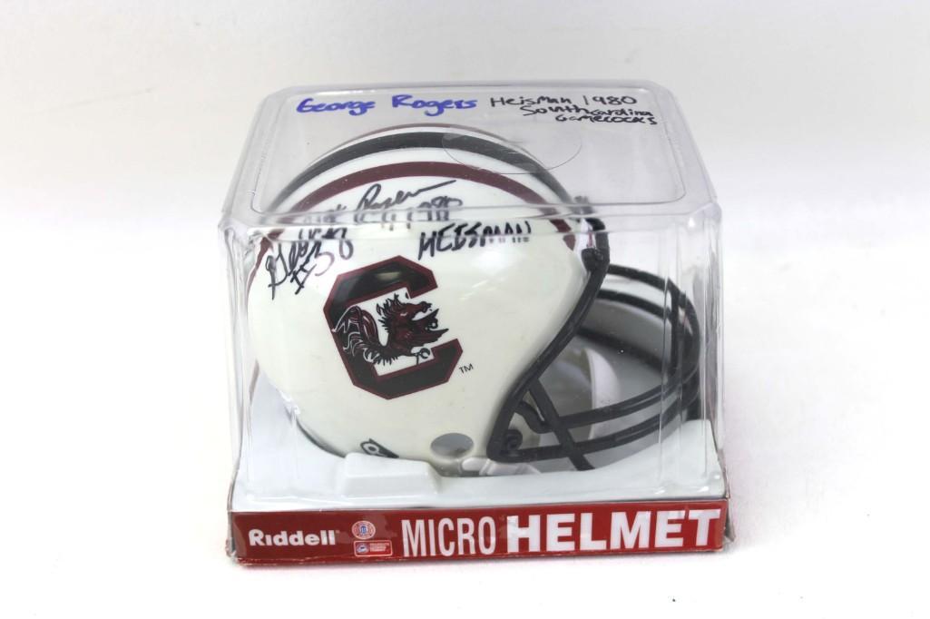 Riddell Micro Helmet Signed George Rogers Heisman 1980: Riddell Micro Football Helmet Signed George Rogers Heisman 1980 South Carolina Gamecocks WITH Certificate of Authenticity