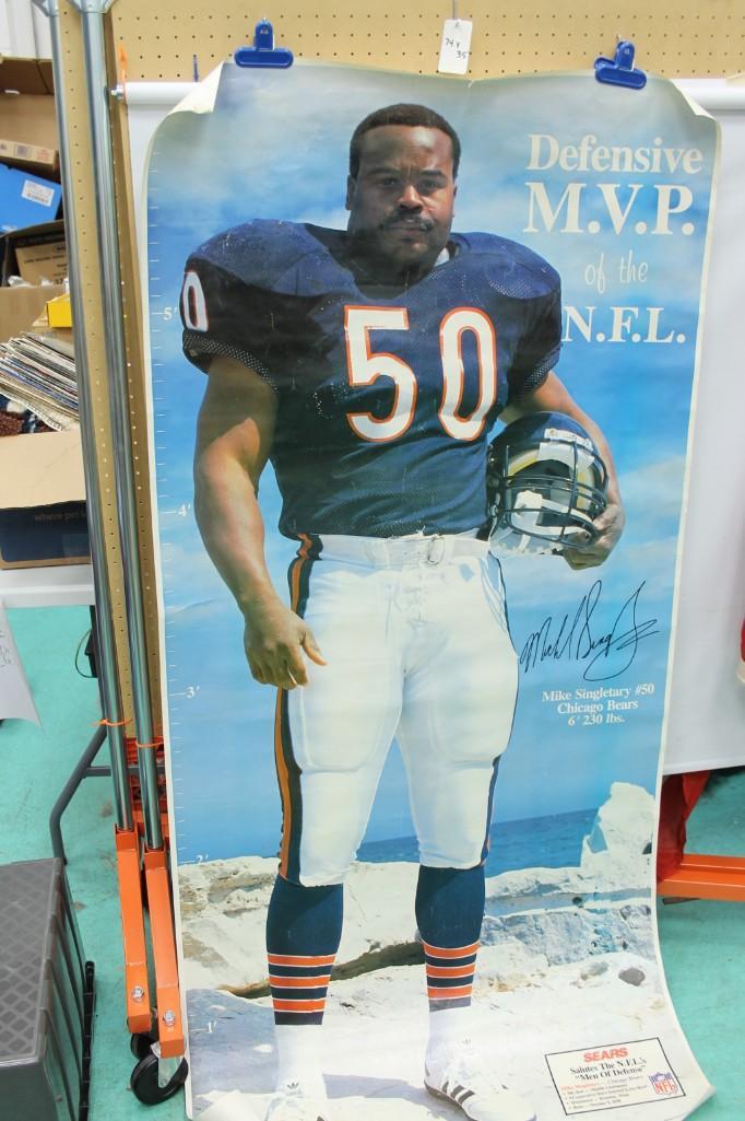 Large Mike Singletary Chicago Bears #50 Poster: Large Mike Singletary Chicago Bears #50 Poster 74" x 35" He's Samurai Mike, he stops them cold...