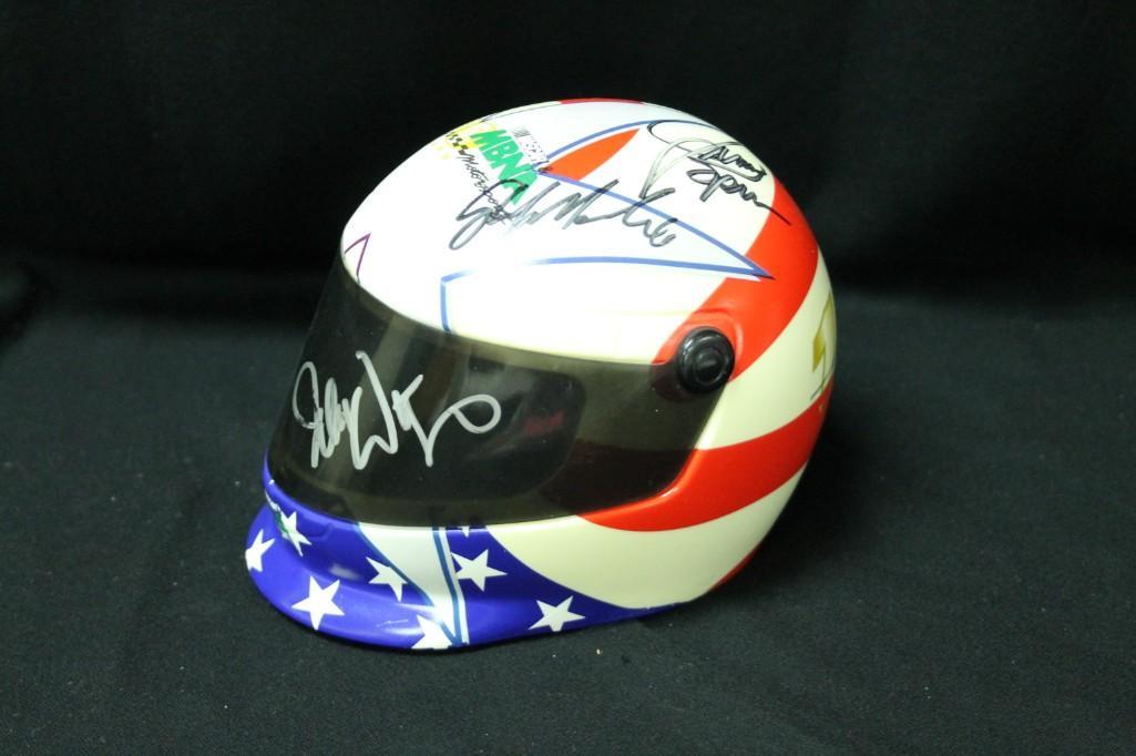 Mini Nascar Helmet Signed by Sterling Marlin and: Mini Nascar Helmet Signed by Sterling Marlin and Michael Waltrip One other signature as well. No COA