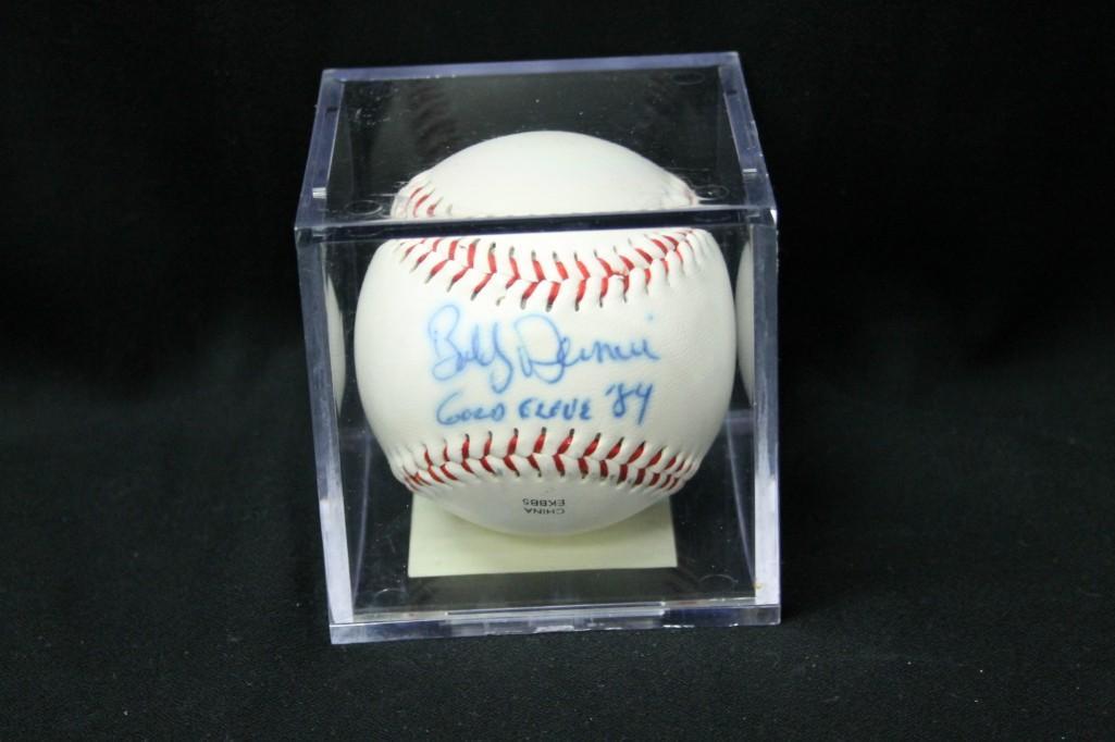 Bob Dernier Autographed Baseball: Bob Dernier "The Deer" Autographed Baseball Former Chicago Cub and 1984 Gold Glove Winner no COA