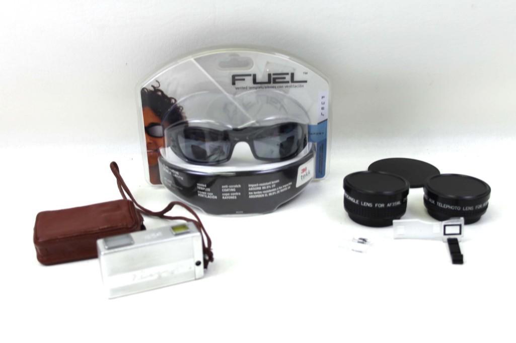 Kiev Vega Soviet Spy Camera , Fuel Sunglasses, and (1 of 8)