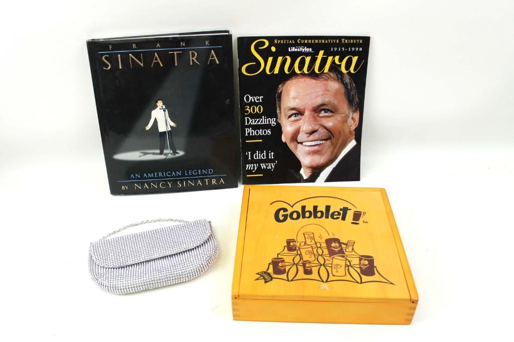 Gobblet Game , 2 Frank Sinatra Books , and a Purse (1 of 5)