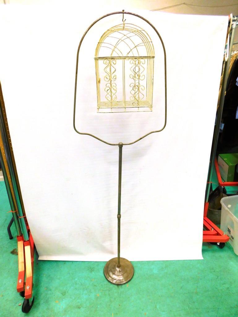 Vintage Wire Birdcage on a Tall Stand Approx 67" (1 of 3)