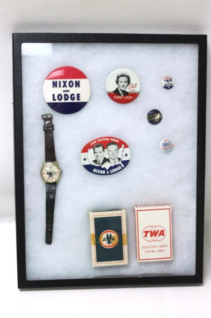 Lot of Political Items and 2 Decks of Vintage Airline (1 of 6)