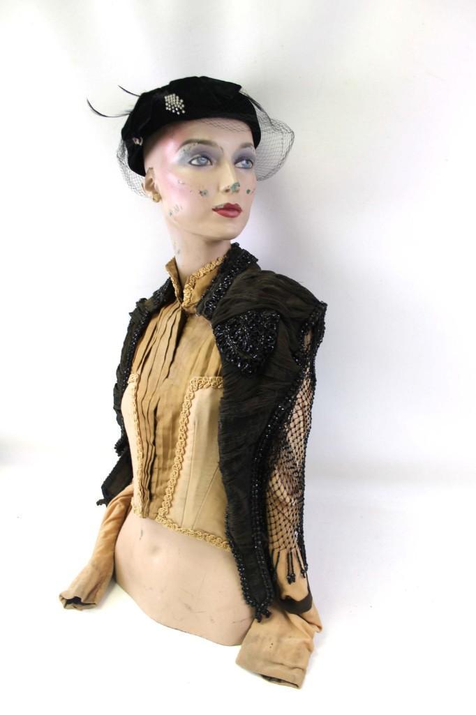Victorian Blouse and Beaded Shawl on 1940s Mannequin (1 of 11)