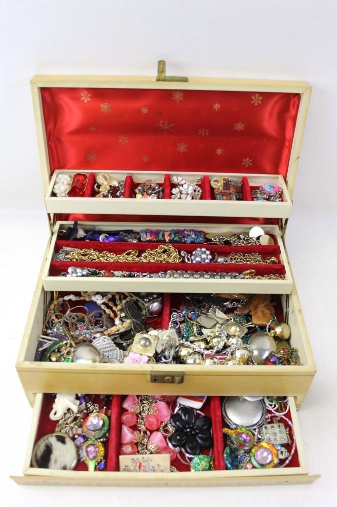 Large Jewelry Box Filled with Costume Jewelry (1 of 5)