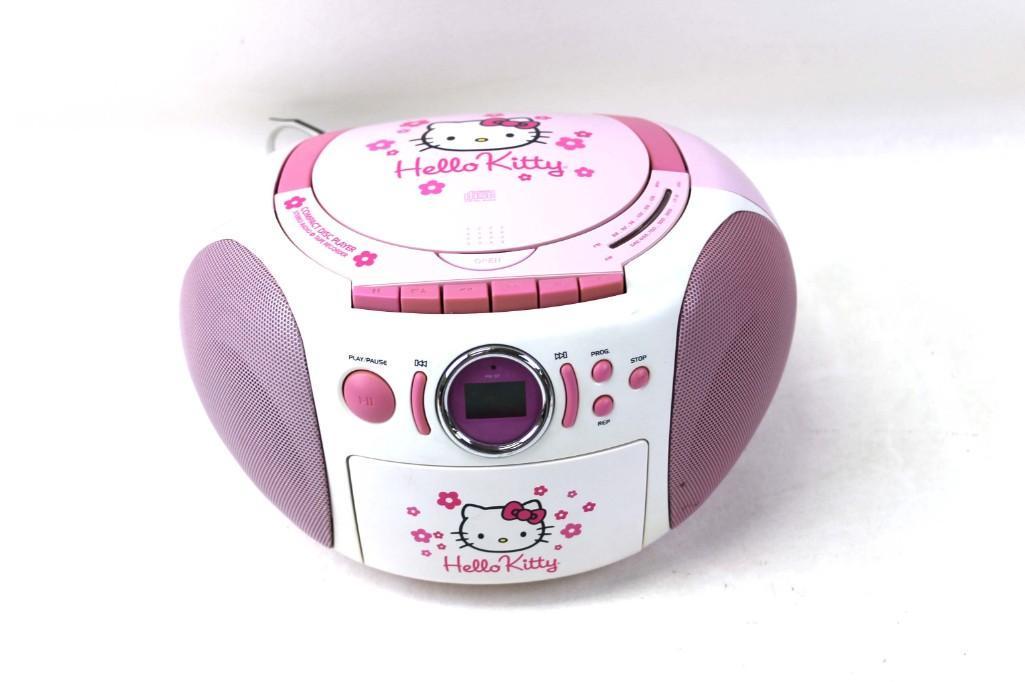 Hello Kitty Boombox CD , AM FM Radio , Cassette Spectra: Hello Kitty Boom Box CD , AM FM Radio , Cassette Spectra