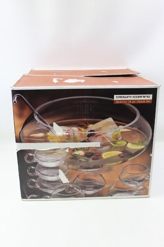 Corning Glass Punch Bowl Set with Cups (1 of 3)