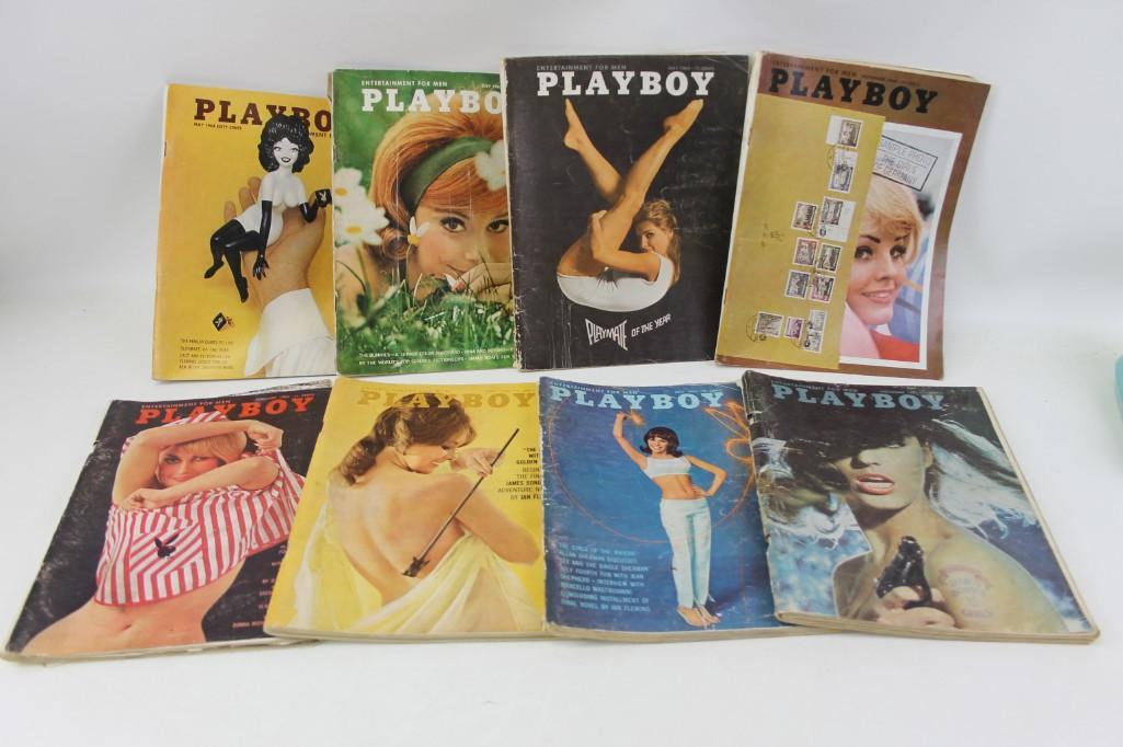 Lot of 8 Playboy Magazines from 1963-1965 (1 of 3)