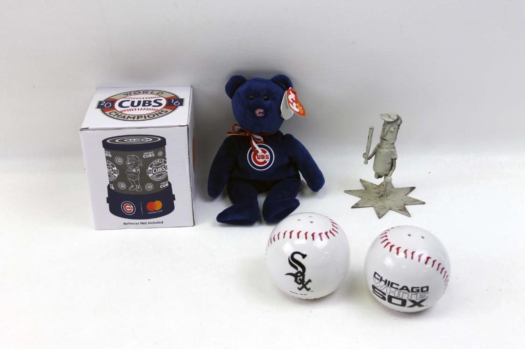 Sports Lot incl Chicago Cubs and Sox Baseball Salt and (1 of 3)