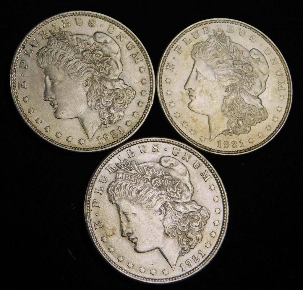Lot of 3 Nice 1921 Morgan Dollars (1 of 2)