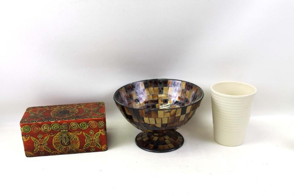 Trinket Box , Mosaic Bowl , Juice Glass (1 of 7)