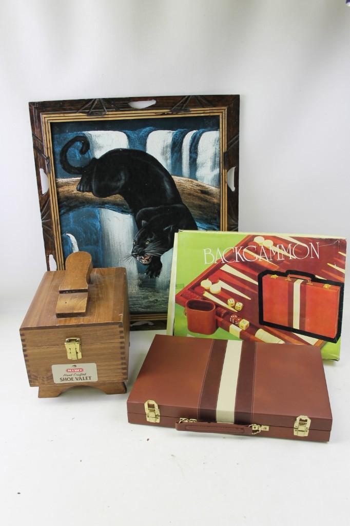 Misc Lot Shoe Shine Kit, Backgammon Game and Black (1 of 5)