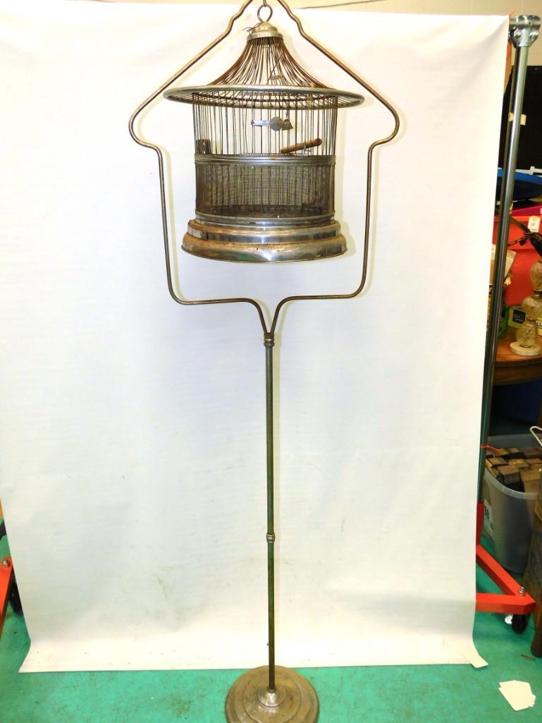 Vintage Bird Cage on a Stand (1 of 4)