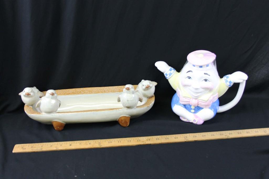 Humpty Dumpty Teapot and a Bird Snack Server (1 of 6)