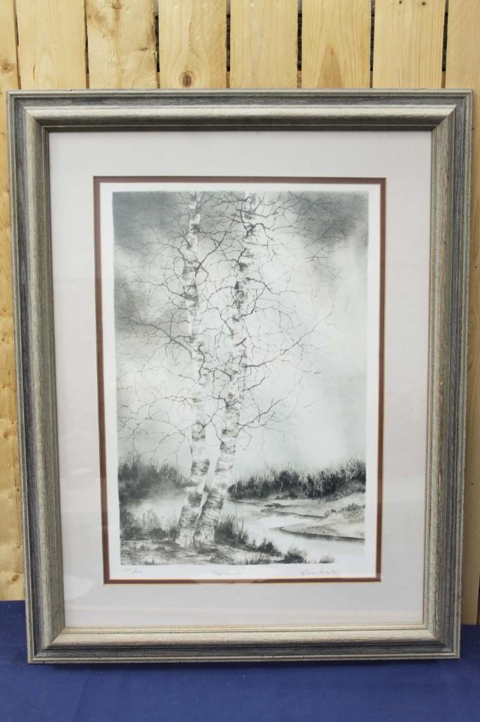 Owen Wexler artist "old Birches"  Landscape Lithograph (1 of 4)