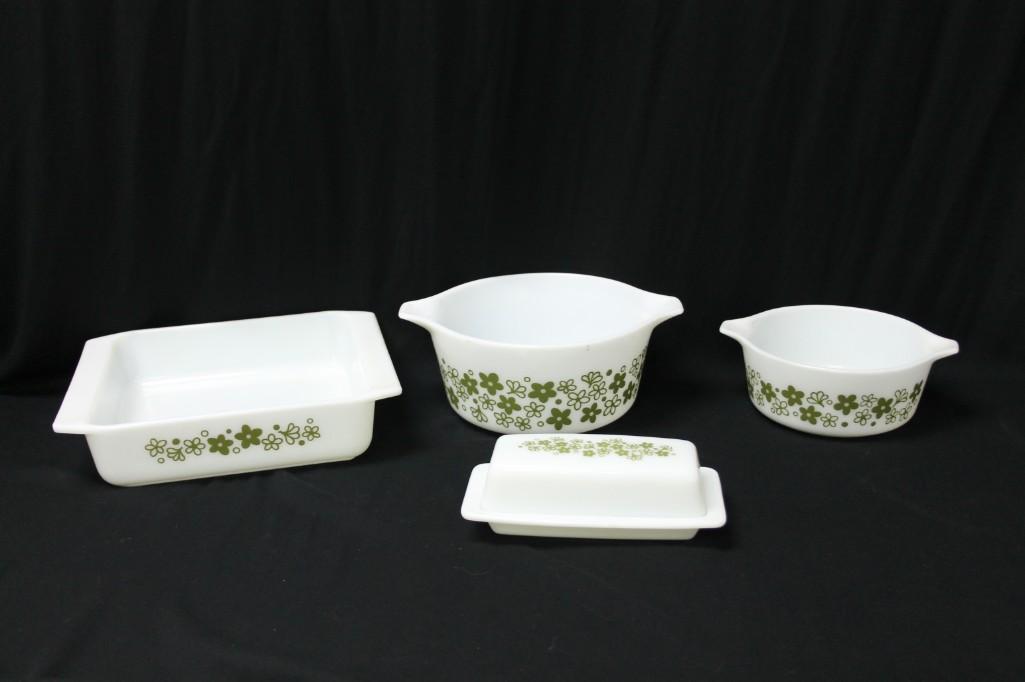 4 Vtg Pyrex Spring Blossom Crazy Daisy Dishes incl 2 (1 of 3)