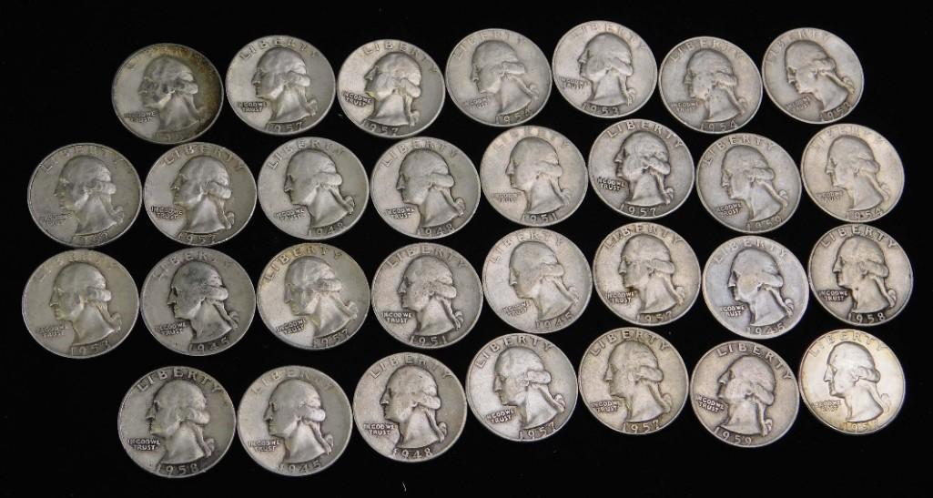 Lot of 30 Washington Quarters (1 of 2)
