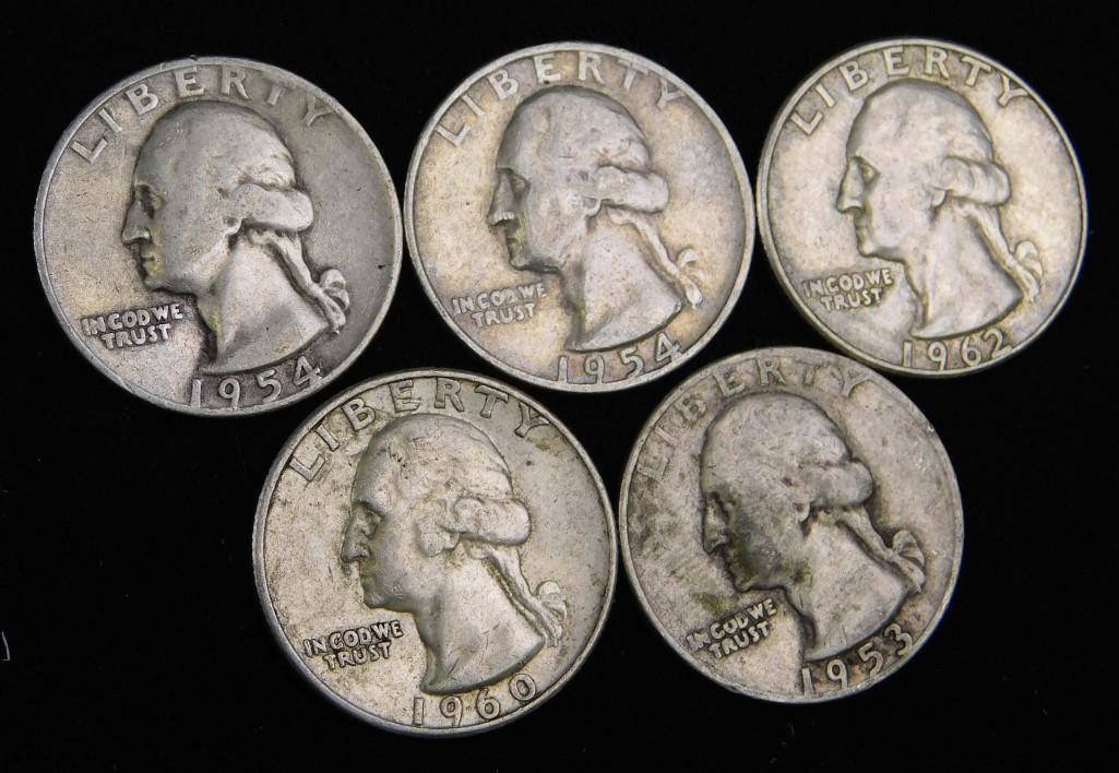 Lot of 5 Washington Quarters (1 of 2)