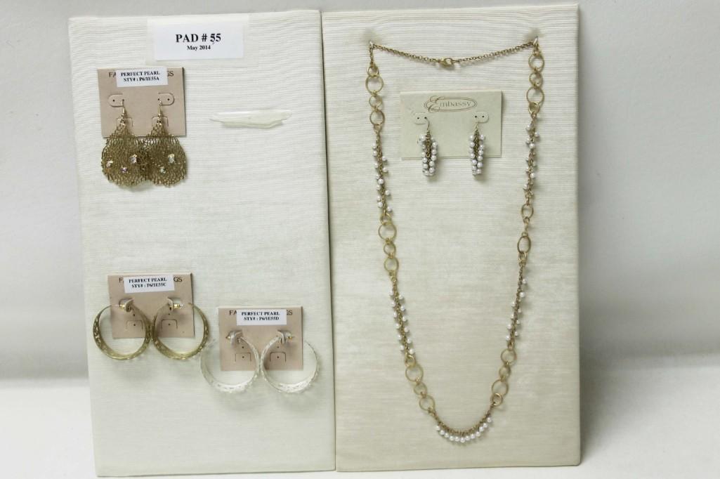 New on Card Necklace and Earring Set plus 3 Pair of (1 of 3)