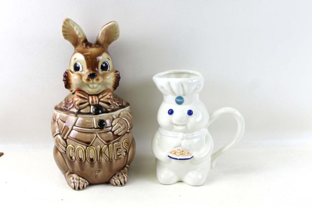 Vintage Rabbit Cookie Jar and a Pillsbury Doughboy (1 of 8)