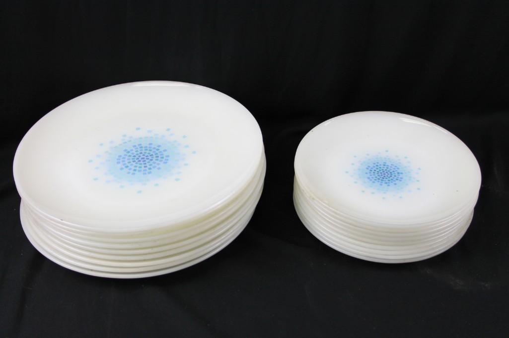 Vintage Fire King Blue Mosaic Plates (1 of 5)