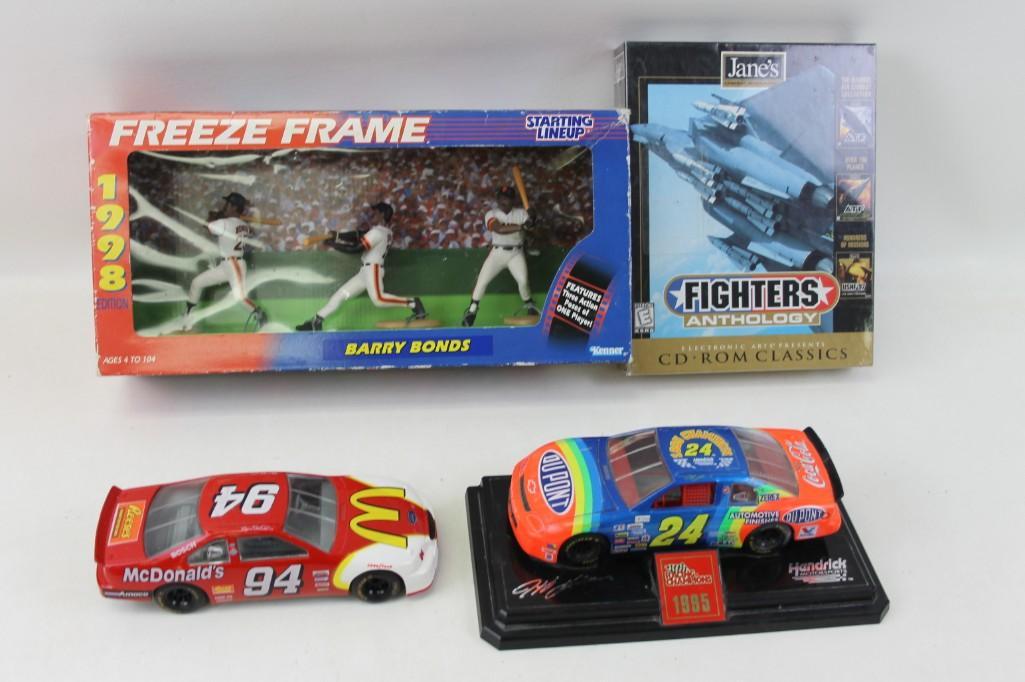 Starting Lineup Barry Bonds, Nascar Cars, Fighters: Starting Lineup Barry Bonds, Nascar Cars McDonald's 94 Bill Elliot, Du Pont 24 Jeff Gordon, Fighters Anthology Computer Game