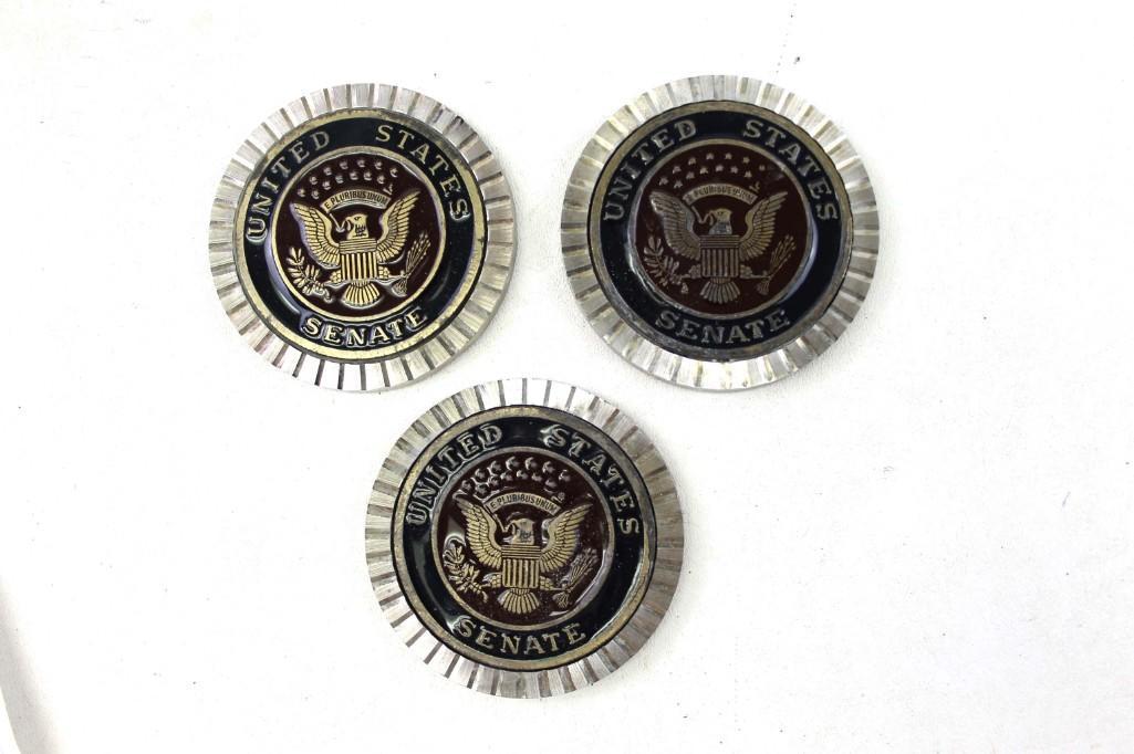 Set of 3 Congressional Seal Enameled Metal Coasters: Set of 3 Congressional Seal Enameled Metal Coasters