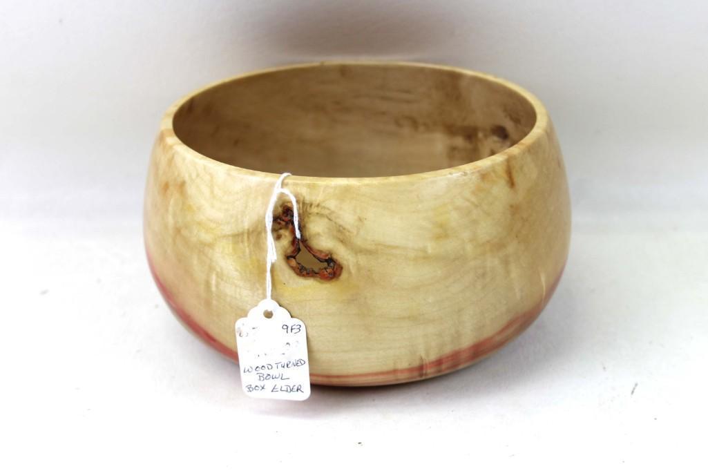 Wood Turned Box Elder Bowl by Hans Delius: Wood Turned Box Elder Bowl by Hans Delius signed