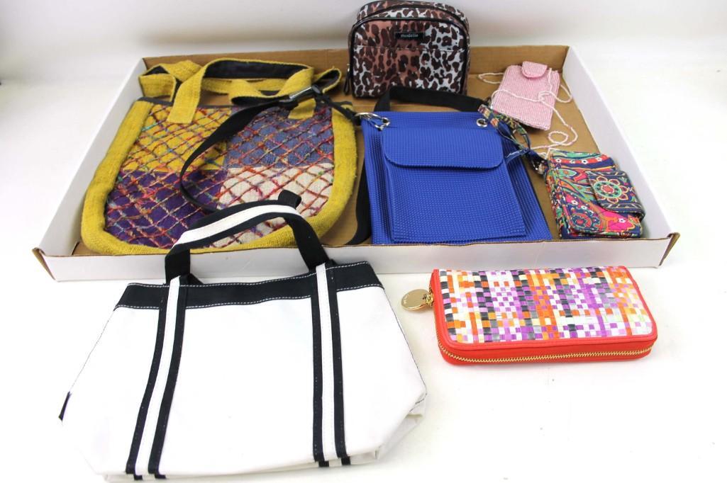 Lot of 6 Purses: Lot of Purses , handbags , coin purses , clutches etc . Includes Vera Bradley , Hemp Sisters , etc