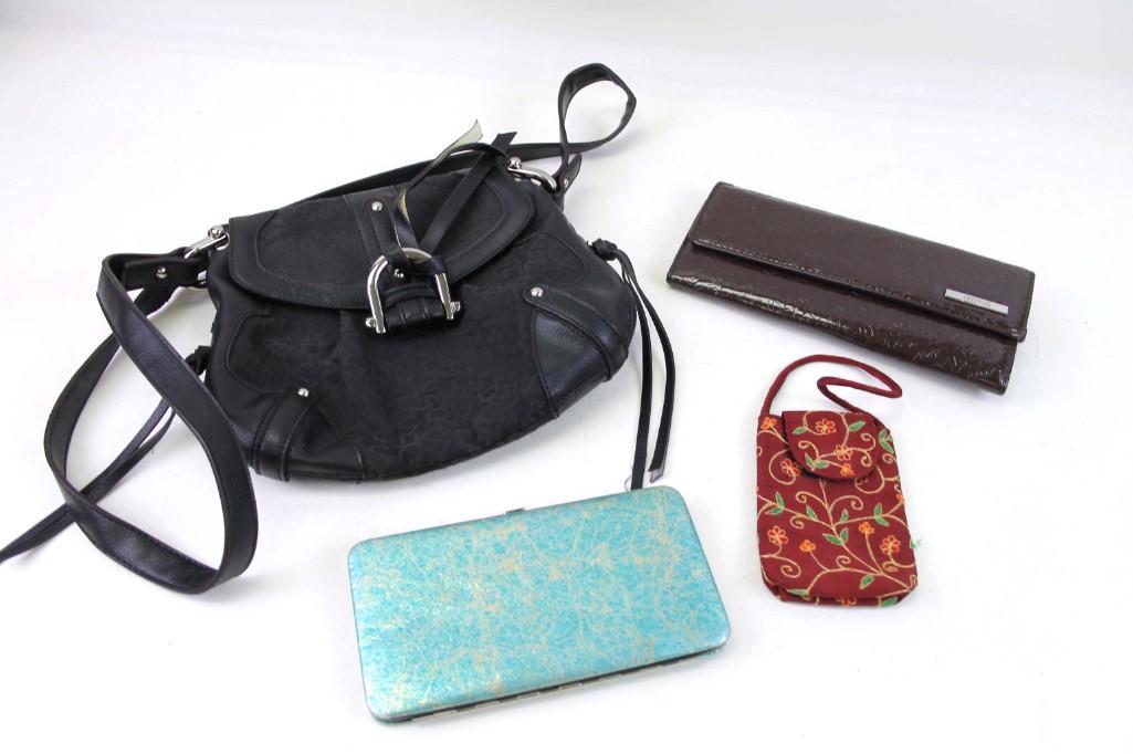 4 pc Purse and Wallet Lot incl Kenneth Cole and DKNY: 4 pc Purse and Wallet Lot incl Kenneth Cole and DKNY