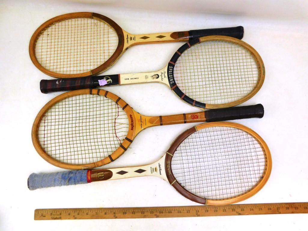 Lot of 4 Vintage Wooden Tennis Racquets or Rackets: Lot of 4 Vintage Wooden Tennis Racquets or Rackets