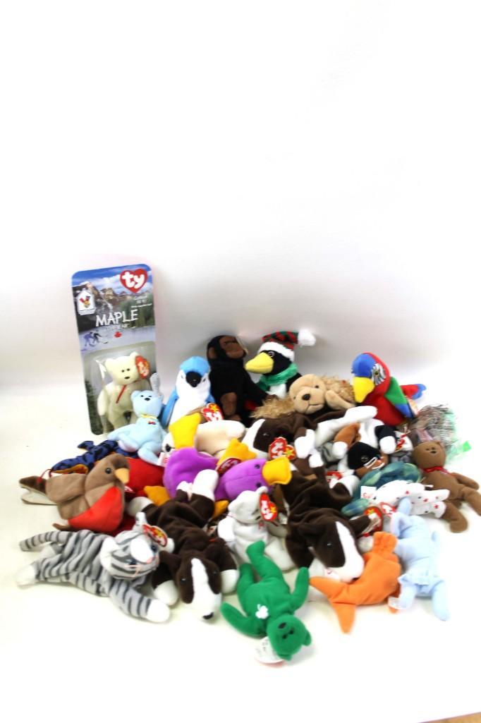 Lot of Approx 29 Ty Beanie Babies and Teenie Beanies: Lot of Approx 29 Ty Beanie Babies and Teenie Beanies