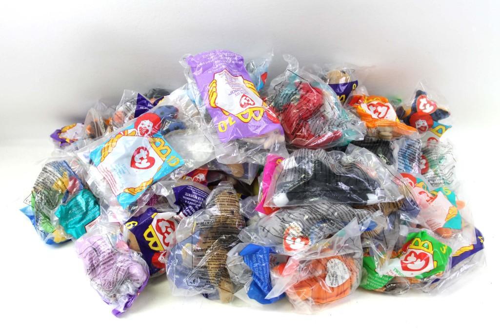 Lot of Approx 55 Ty McDonalds Teenie Beanie Babies: Lot of Approx 55 Ty McDonalds Teenie Beanies Still in Original Packages