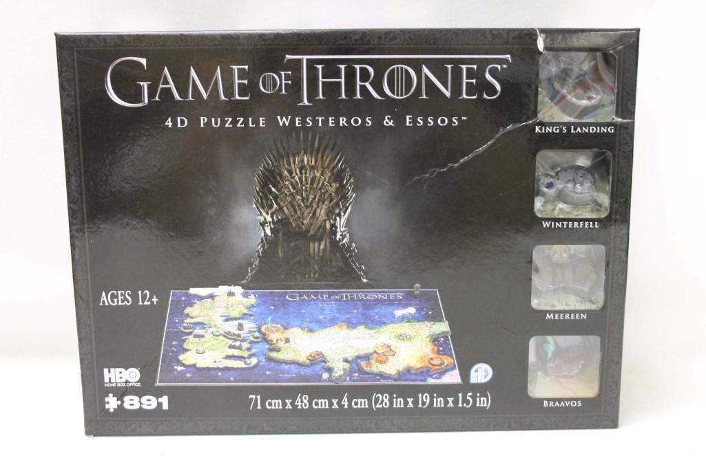 Game of Thrones 4D Puzzle Westeros & Essos: Game of Thrones 4D Puzzle Westeros & Essos Condition: Appears new and sealed but unchecked for completeness