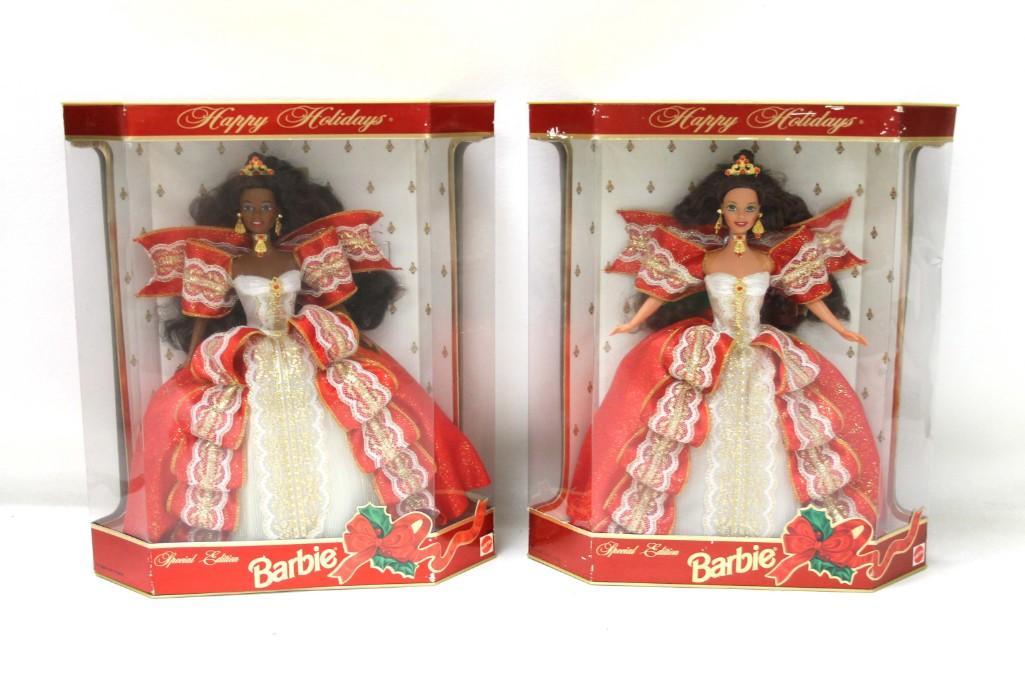 2 Special Edition 1997 Happy Holidays Barbies New in: Lot of 2 Special Edition 1997 Happy Holidays Barbie Dolls by Mattel Both are New in Package