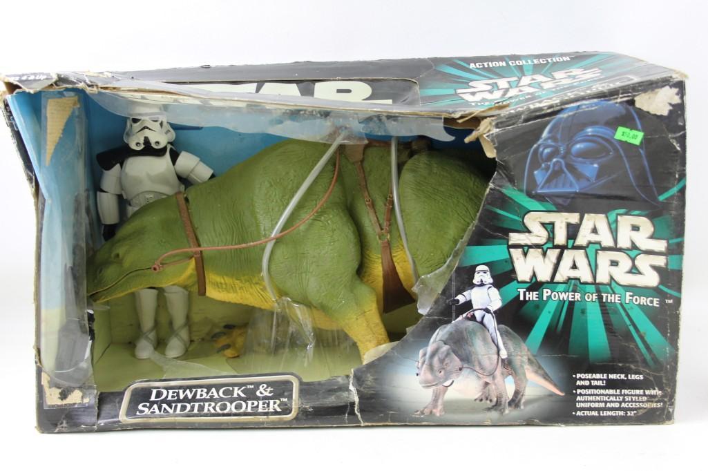 Star Wars Dewback & Sandtrooper 32" Long: Huge Star Wars Dewback & Sandtrooper action figure toys 32" Long Condition: in the original box, but box is in poor condition as you can see in the pictures