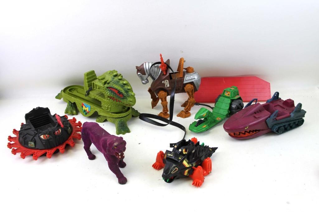 1980s He-Man Masters of the Universe Vehicles , Panthor: Vintage 1980's He-Man Masters of the Universe Vehicles , Panthor , Stridor Horse Mattel and 1 Tomy