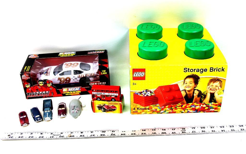 Mixed Lot - Lego, Nascar, Matchbox etc.: Mixed Lot - Lego, Nascar, Matchbox etc. New Lego Brick New Nascar Diecast Matchbax London Bus w/Box Wind-up Mouse Vintage plaster cars