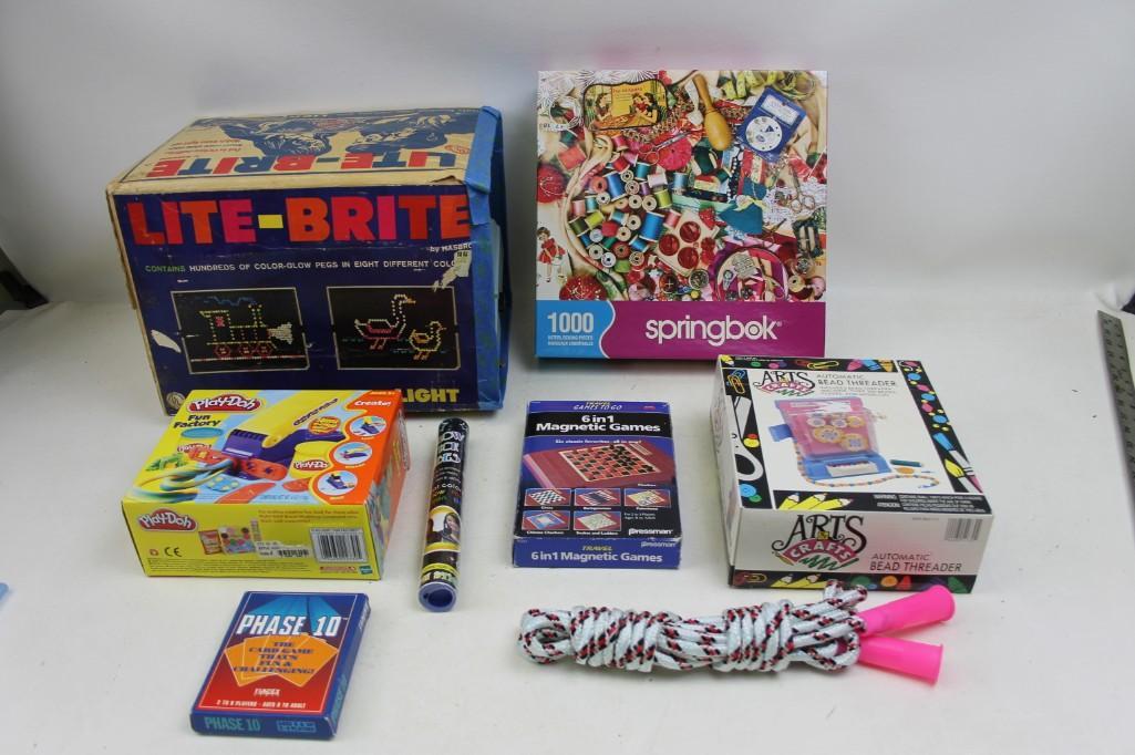 Lot of Toys and Games Lite-Brite Play-Doh Jump Rope, (1 of 5)