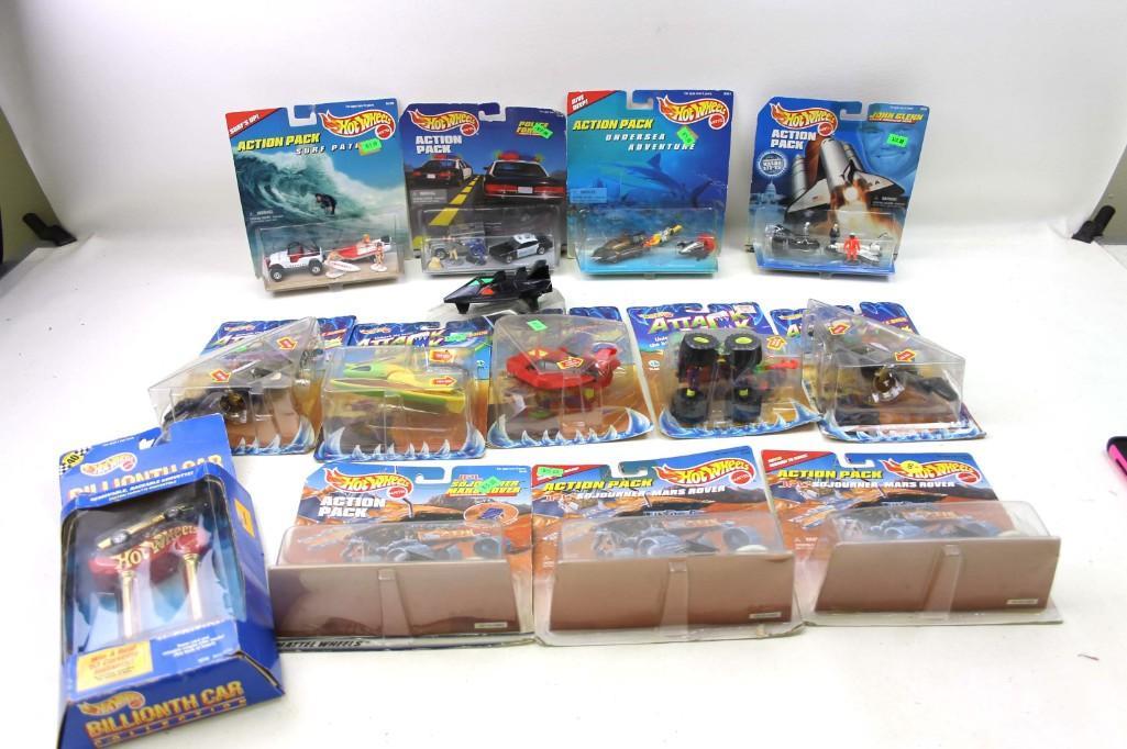 Lot of Hot Wheels Cars and Vehicles New in Package: Lot of Hot Wheels Cars and Vehicles New in Package including 3 Hot Wheels Action Pack Sojourner Mars Rovers