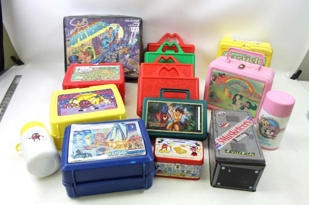 Large Lot of Lunch Boxes GI Joe DC Super Heroes my (1 of 4)