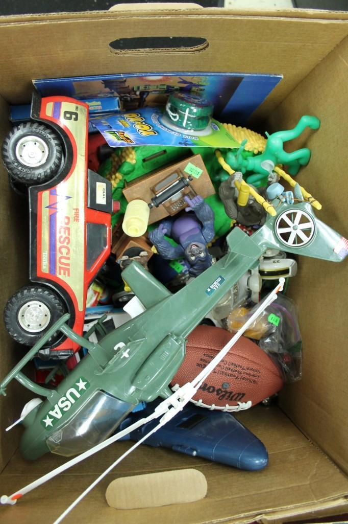 Misc. Toy Lot Helicopter, truck, yo-yo, football, (1 of 4)