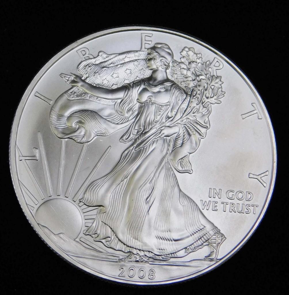 BU 2008 American Silver Eagle (1 of 2)