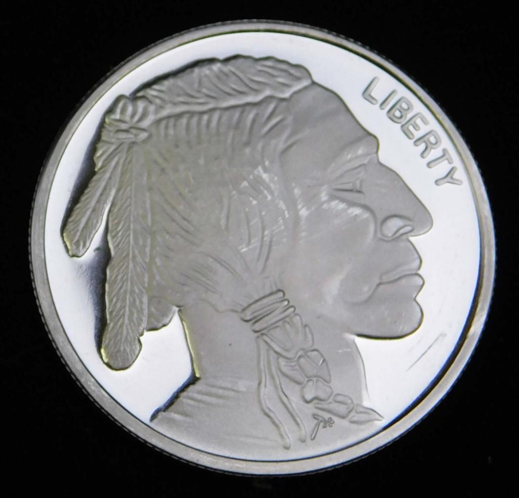 BU Indian Head Buffalo Silver Round 1 oz .999 Fine (1 of 2)