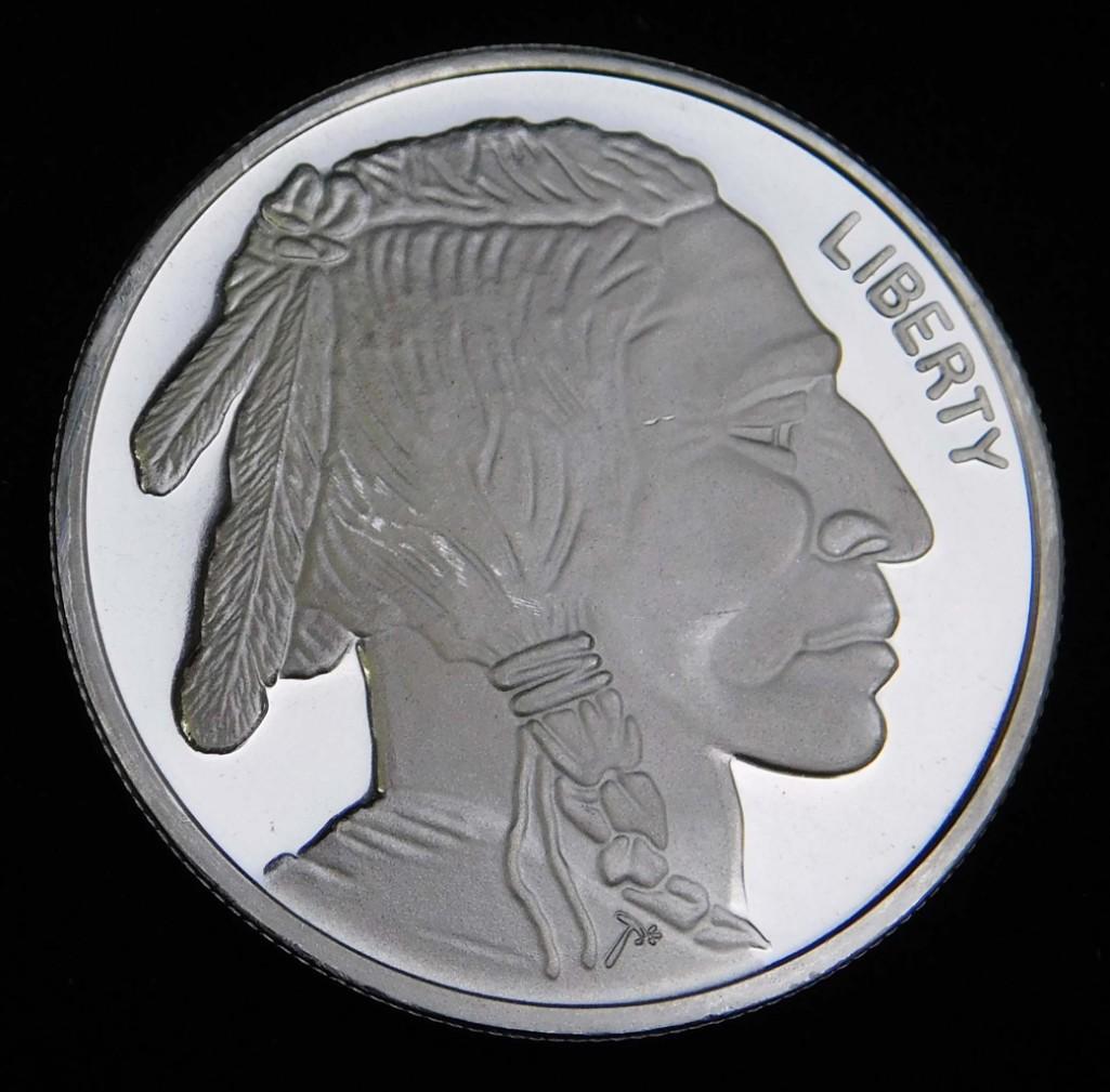 BU Indian Head Buffalo Silver Round 1 oz .999 Fine (1 of 2)
