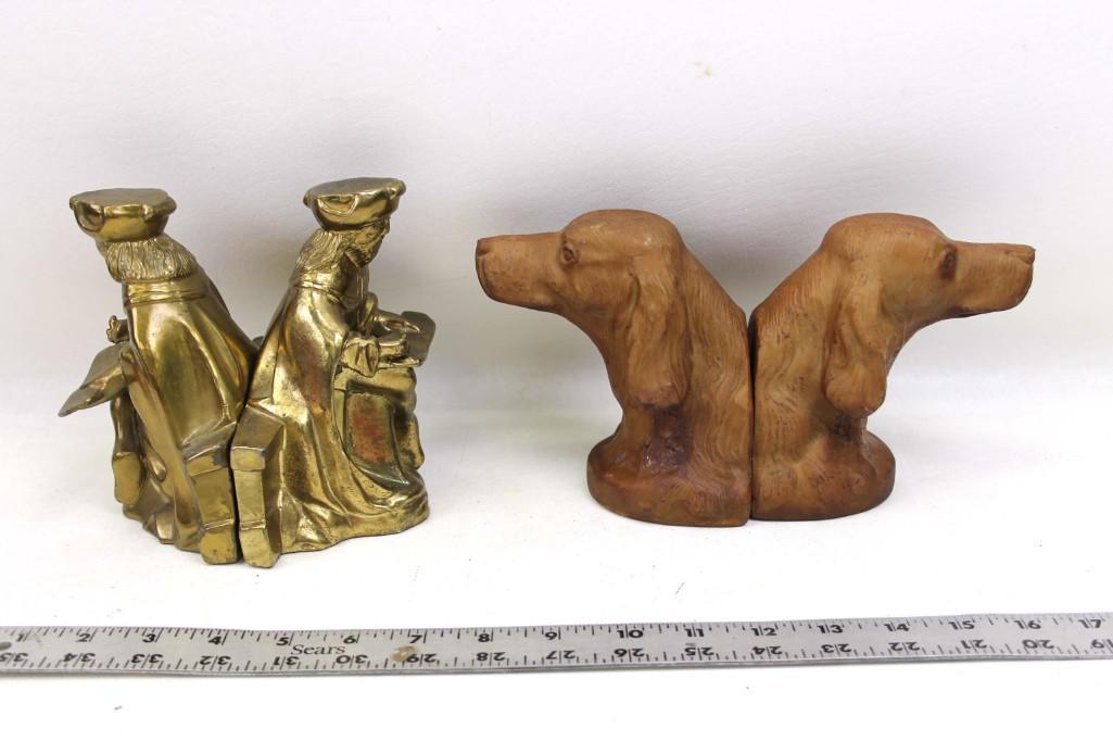 2 Sets of Bookends incl Dogs and Brass Prophets (1 of 6)
